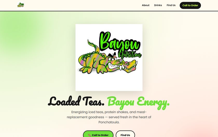 Bayou Nutrition — loaded tea & nutrition club website