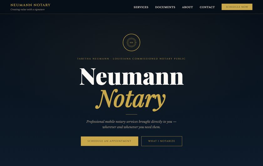 Neumann Notary — Louisiana mobile notary website